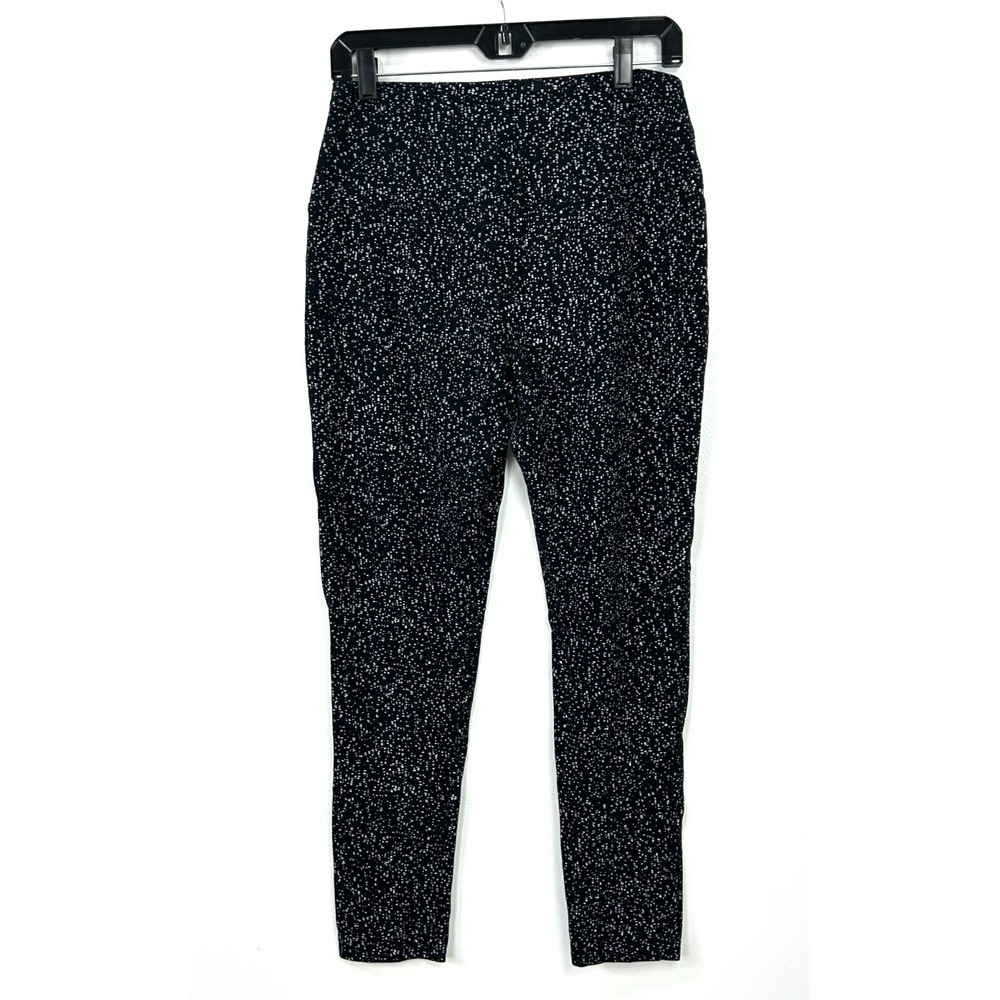 Rachel Zoe Black White High Waist Thick Speckled Cropped‎ Legging Women L 1064H1